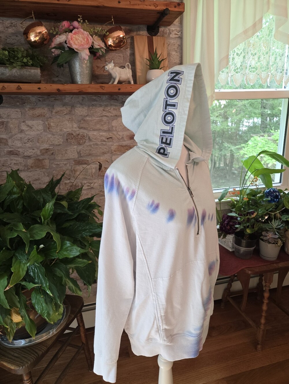 Peloton Womens  Tie-Dye Zip Bottoms - Light Blue & Purple